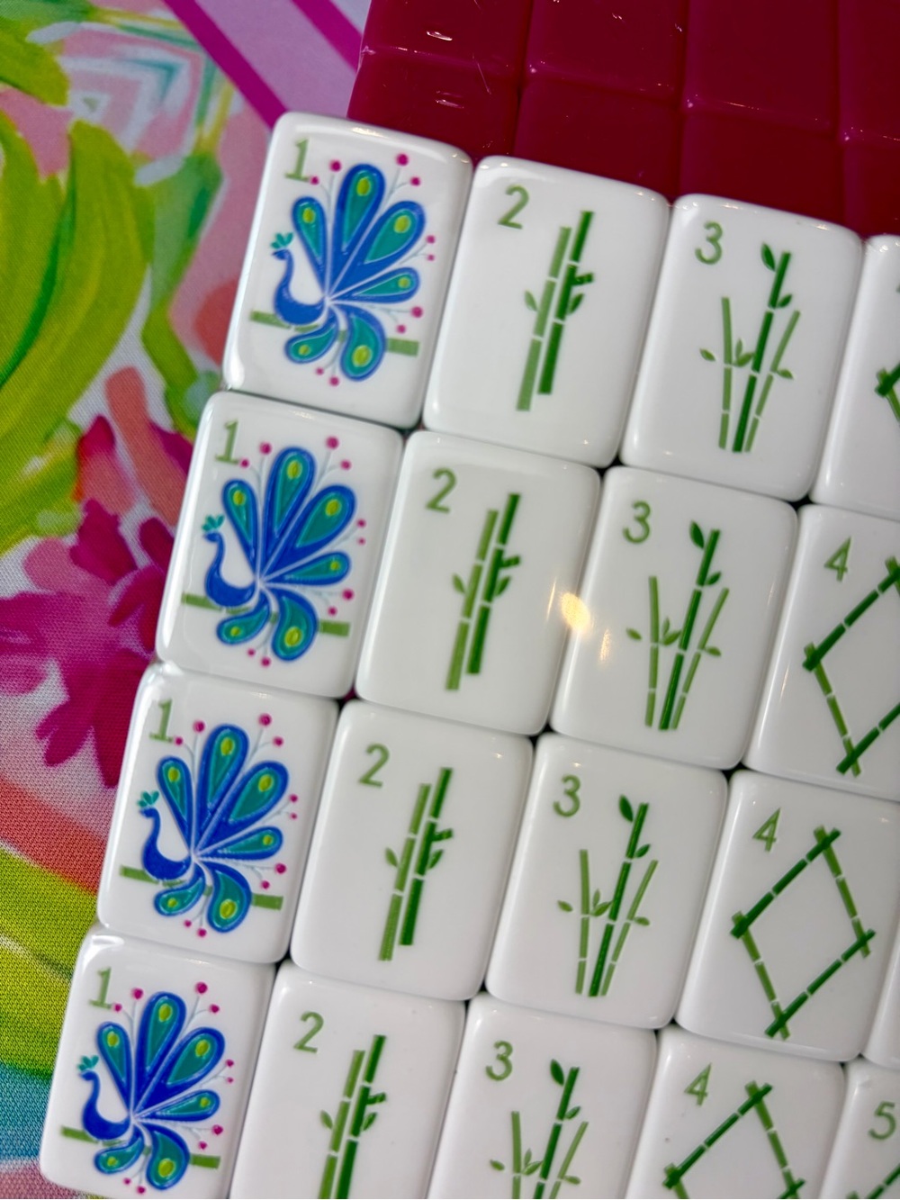 Pretty ๐ฌ๐ฉท Candy Pink Mahjong Tiles ๐๏ธ with Accessories - Picture 9 of 11